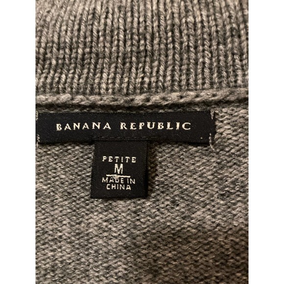 Banana Republic Gray Cardigan Double Breasted Size MP‎ Lambswool Cashmere - Picture 5 of 8